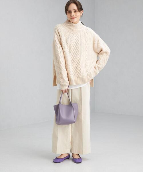 極美品♡グリーンレーベルリラクシング　ノーカラー　ワイドパンツ　ウエストリボン 極美品♡グリーンレーベルリラクシング ノーカラー ワイドパンツ