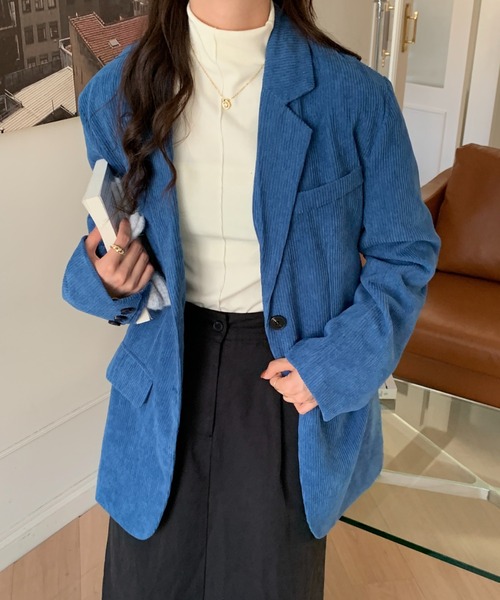 Diosfront（ディオスフロント）の「コーデュロイテーラードジャケット（テーラードジャケット・レディース・ベージュ/カーキ/ブルー・M/L）」の6枚目の写真