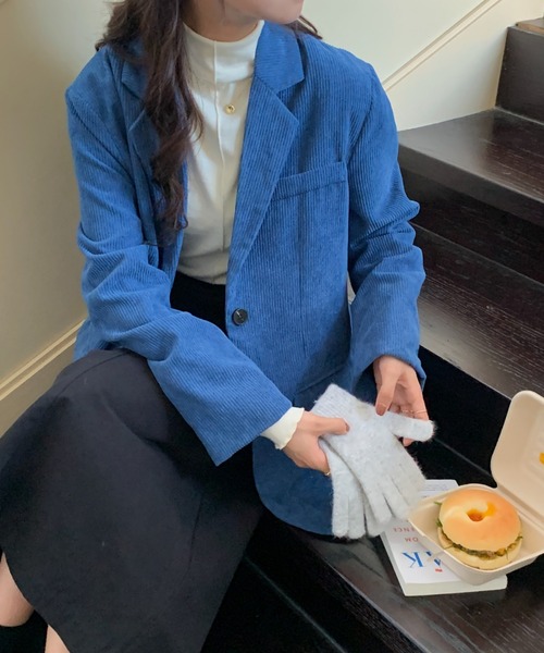 Diosfront（ディオスフロント）の「コーデュロイテーラードジャケット（テーラードジャケット・レディース・ベージュ/カーキ/ブルー・M/L）」の13枚目の写真