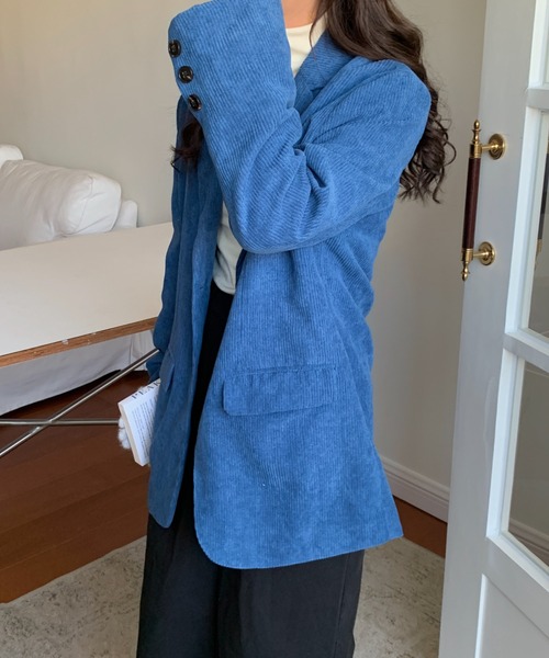 Diosfront（ディオスフロント）の「コーデュロイテーラードジャケット（テーラードジャケット・レディース・ベージュ/カーキ/ブルー・M/L）」の14枚目の写真