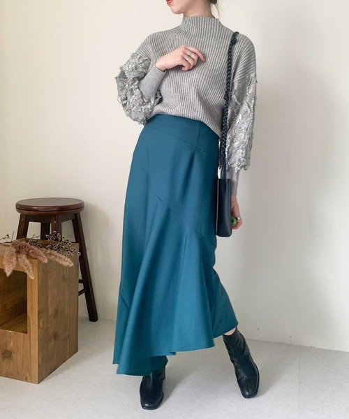 Luxe(リュクス)の「ランダム切替アシメマーメイドスカート(スカート・レディース・イエロー/ベージュ/ターコイズブルー/ブラック・38)」の8枚目の写真