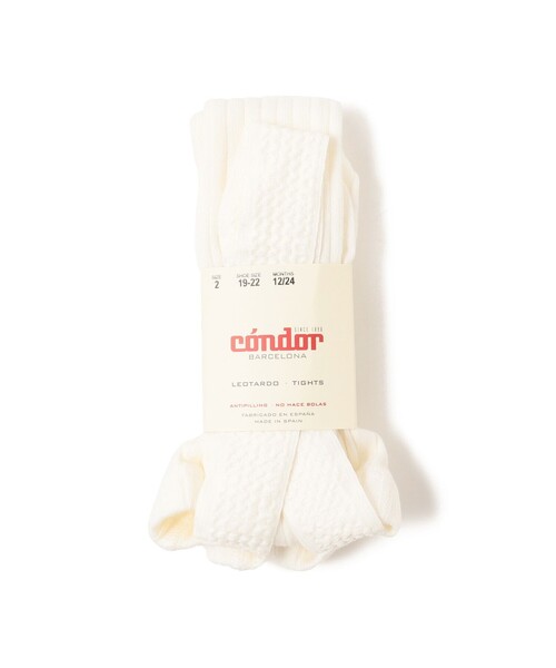 こども ビームス（コドモビームス）の「CONDOR / サスペンダー リブ タイツ（6ヶ月～4才)（タイツ/ストッキング・キッズ・ネイビー/ナチュラル/ホワイト系その他3/グリーン系その他5/レッド系その他2/レッド系その他7/オレンジ系その他4・0(6-12m)/2(1-2y)/4(3-4y)）」の2枚目の写真