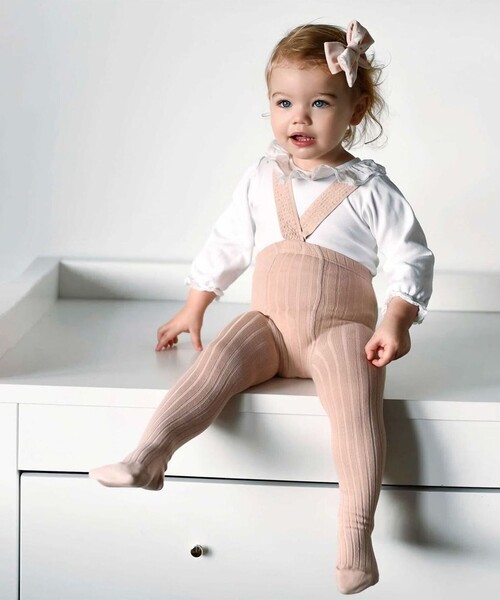 こども ビームス（コドモビームス）の「CONDOR / サスペンダー リブ タイツ（6ヶ月～4才)（タイツ/ストッキング・キッズ・ネイビー/ナチュラル/ホワイト系その他3/グリーン系その他5/レッド系その他2/レッド系その他7/オレンジ系その他4・0(6-12m)/2(1-2y)/4(3-4y)）」の5枚目の写真