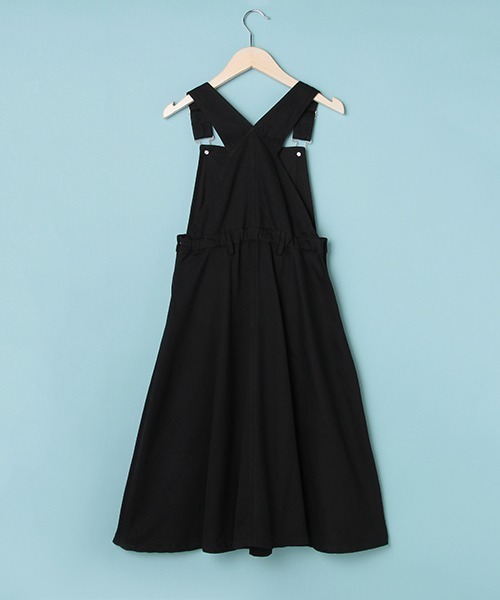 Lindsay（リンジィ）の「大人っぽフレアーミディ丈ジャンパースカート（ジャンパースカート・キッズ・カーキ/ブラック・L/M/S）」の3枚目の写真