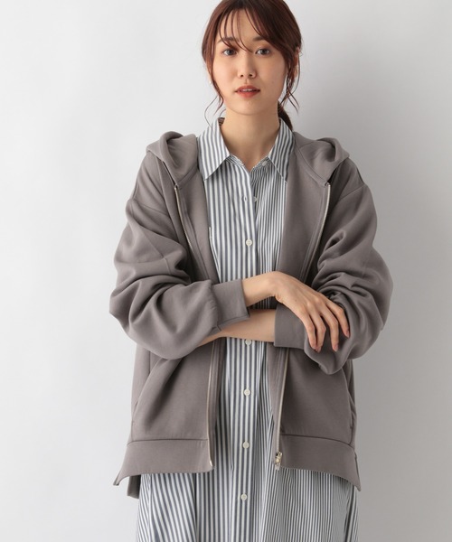 GLOBAL WORK（グローバルワーク）の「サマ見えエアリーZIPパーカー/215569（パーカー・レディース・アイボリー/ブラック/キャメル・MEDIUM/LARGE）」の3枚目の写真