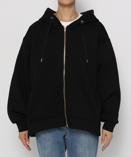 GLOBAL WORK（グローバルワーク）の「サマ見えエアリーZIPパーカー/215569（パーカー・レディース・アイボリー/ブラック/キャメル・MEDIUM/LARGE）」の7枚目の写真