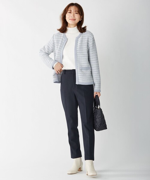 J.PRESS(ジェイプレス)の「【洗える・抗菌防臭】TWEED KNIT カーディガン(カーディガン/ボレロ・レディース・ブラック系1/ベージュ系1/サックスブルー系1・MEDIUM/LARGE)」の7枚目の写真
