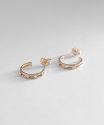 K10ダイヤモンド スリット フープピアス