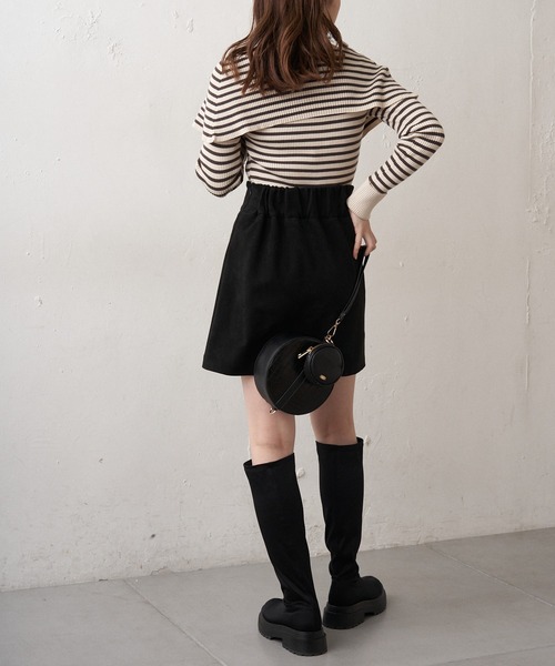 Chico(チコ)の「【新色追加】2wayオフショルセーラーカラーリブニット(ニット/セーター・レディース・ブラック/ブラウン/アイボリー/ホワイト系その他2/ブラウン系その他2/ライトブルー/ホワイト系その他3/ピンク・FREE)」の12枚目の写真