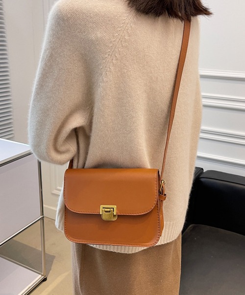 STYLEBLOCK（スタイルブロック）の「シンプルPUレザーミニショルダーバッグ（ショルダーバッグ・レディース・ライトブラウン/ホワイト/ブラウン系その他/ブラック・FREE）」の4枚目の写真