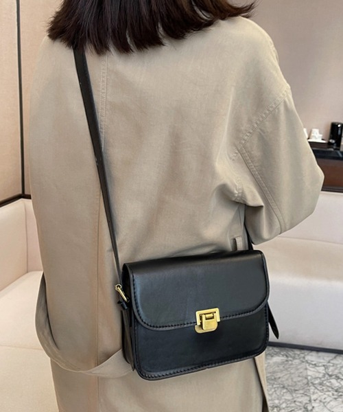 STYLEBLOCK（スタイルブロック）の「シンプルPUレザーミニショルダーバッグ（ショルダーバッグ・レディース・ライトブラウン/ホワイト/ブラウン系その他/ブラック・FREE）」の3枚目の写真