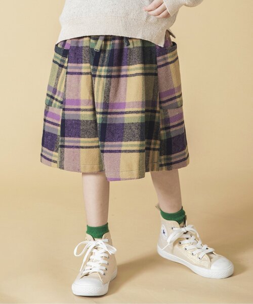BREEZE（ブリーズ）の「先染めチェックスカート（スカート・キッズ・マスタード/カーキ・140/100/120）」の2枚目の写真