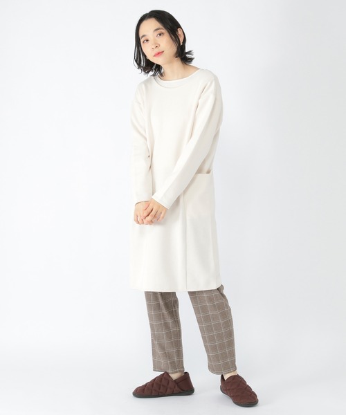 studio CLIP（スタディオクリップ）の「ダブルフェイスノーカラーコートワンピース（ノーカラーコート・レディース・アイボリー/チャコール/ブラウン・MEDIUM/LARGE）」の15枚目の写真