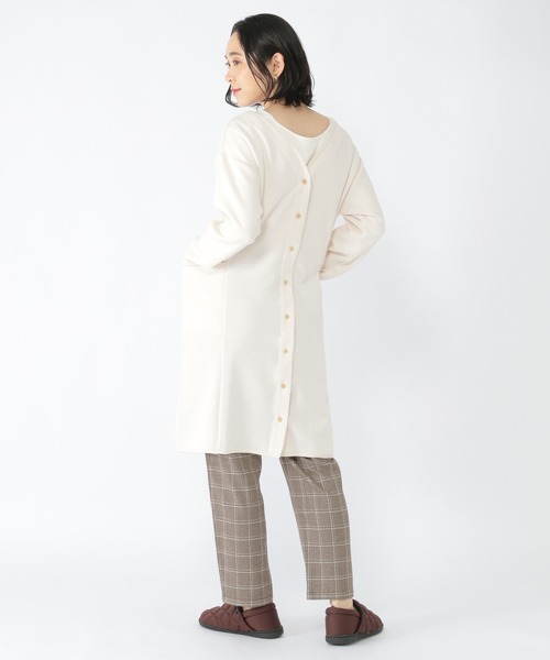 studio CLIP（スタディオクリップ）の「ダブルフェイスノーカラーコートワンピース（ノーカラーコート・レディース・アイボリー/チャコール/ブラウン・MEDIUM/LARGE）」の13枚目の写真