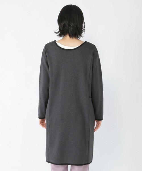 studio CLIP（スタディオクリップ）の「ダブルフェイスノーカラーコートワンピース（ノーカラーコート・レディース・アイボリー/チャコール/ブラウン・MEDIUM/LARGE）」の6枚目の写真