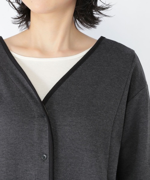 studio CLIP（スタディオクリップ）の「ダブルフェイスノーカラーコートワンピース（ノーカラーコート・レディース・アイボリー/チャコール/ブラウン・MEDIUM/LARGE）」の12枚目の写真