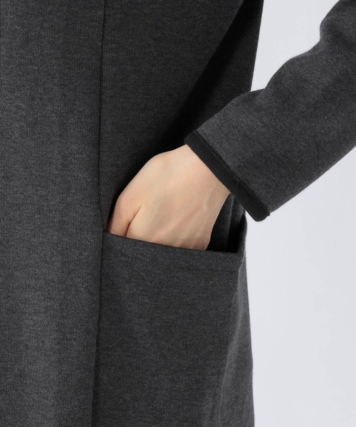 studio CLIP（スタディオクリップ）の「ダブルフェイスノーカラーコートワンピース（ノーカラーコート・レディース・アイボリー/チャコール/ブラウン・MEDIUM/LARGE）」の11枚目の写真