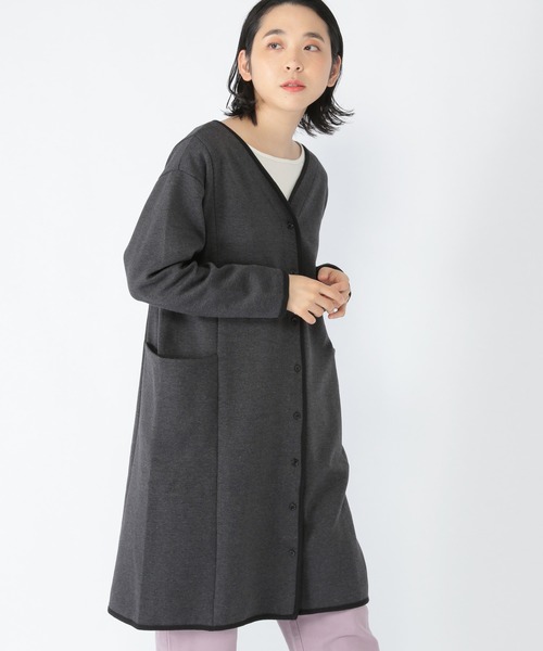 studio CLIP（スタディオクリップ）の「ダブルフェイスノーカラーコートワンピース（ノーカラーコート・レディース・アイボリー/チャコール/ブラウン・MEDIUM/LARGE）」の19枚目の写真