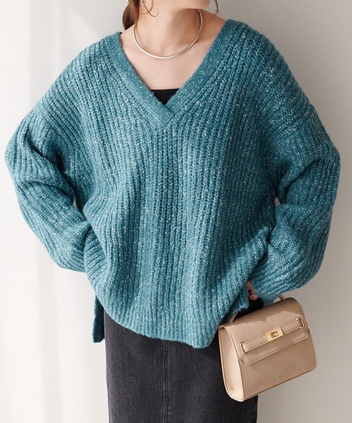 DISCOAT（ディスコート）の「メランジ畦Vネックプルオーバー（ニット