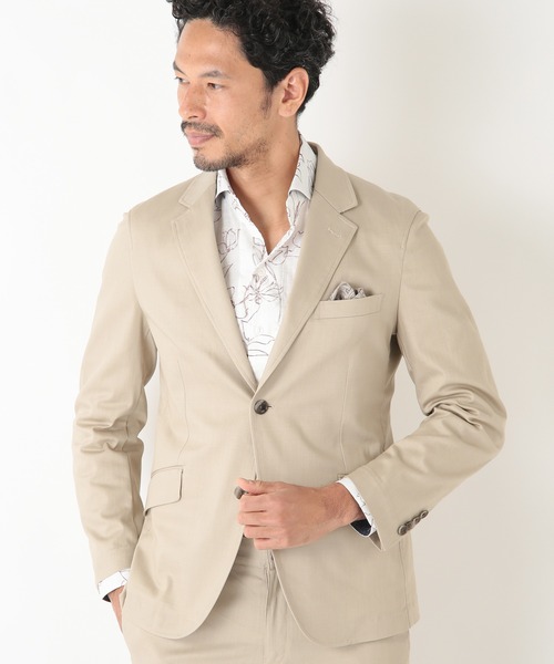 MEN'S BIGI（メンズビギ）の「デニム調シャンブレーストレッチジャケット　fabric made in japan（テーラードジャケット・メンズ・ベージュ/ネイビー・01/02/03/04）」の5枚目の写真