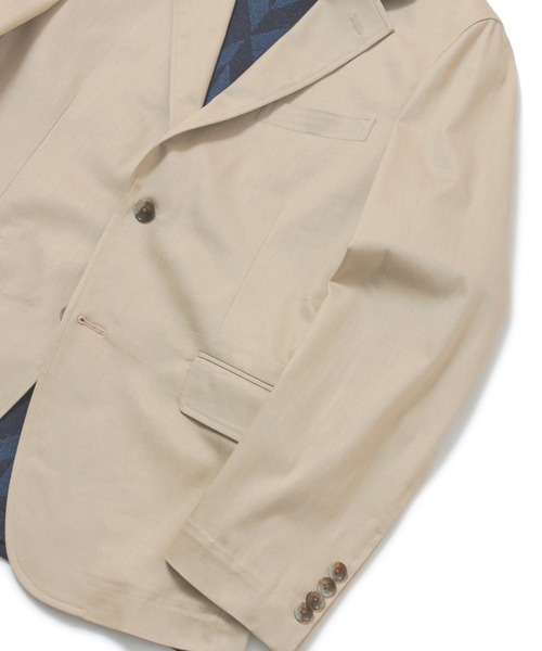 MEN'S BIGI（メンズビギ）の「デニム調シャンブレーストレッチジャケット　fabric made in japan（テーラードジャケット・メンズ・ベージュ/ネイビー・01/02/03/04）」の12枚目の写真