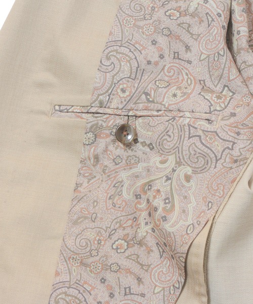 MEN'S BIGI（メンズビギ）の「デニム調シャンブレーストレッチジャケット　fabric made in japan（テーラードジャケット・メンズ・ベージュ/ネイビー・01/02/03/04）」の16枚目の写真