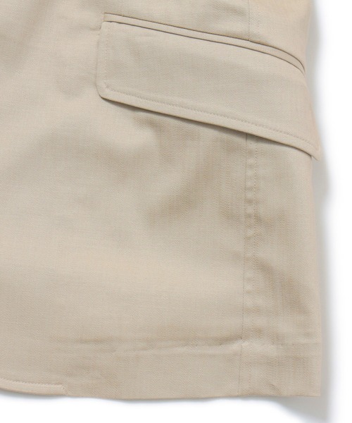 MEN'S BIGI（メンズビギ）の「デニム調シャンブレーストレッチジャケット　fabric made in japan（テーラードジャケット・メンズ・ベージュ/ネイビー・01/02/03/04）」の14枚目の写真