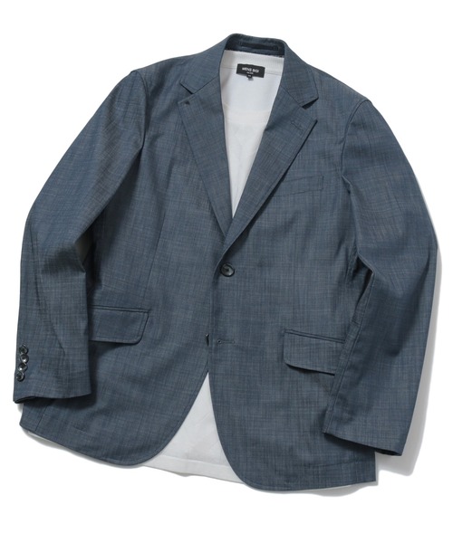 MEN'S BIGI（メンズビギ）の「デニム調シャンブレーストレッチジャケット　fabric made in japan（テーラードジャケット・メンズ・ベージュ/ネイビー・01/02/03/04）」の18枚目の写真