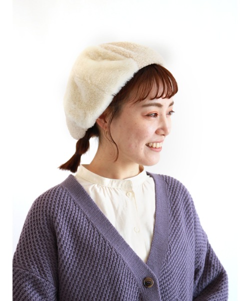 ehka sopo（エヘカソポ）の「パッチワークベレー（ハンチング/ベレー帽・レディース・モカ/ベージュ/オフホワイト・ﾌﾘ-）」の2枚目の写真