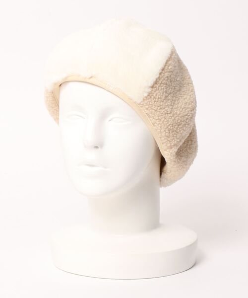 ehka sopo（エヘカソポ）の「パッチワークベレー（ハンチング/ベレー帽・レディース・モカ/ベージュ/オフホワイト・ﾌﾘ-）」の5枚目の写真