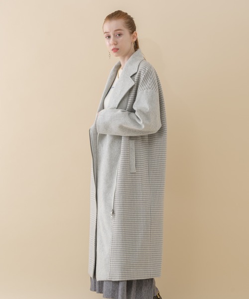 La SRIC(ラスリック)の「La SRIC グレンチェック×千鳥 ZIP コート(その他アウター・レディース・ブラック/ライトグレー・FREE)」の7枚目の写真