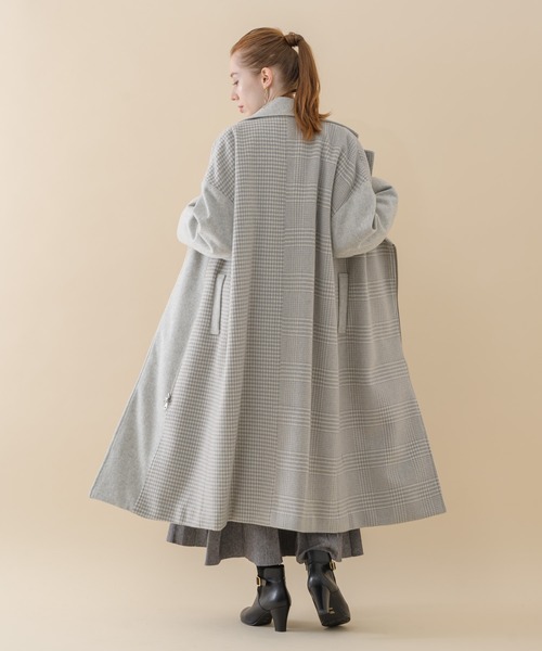 La SRIC(ラスリック)の「La SRIC グレンチェック×千鳥 ZIP コート(その他アウター・レディース・ブラック/ライトグレー・FREE)」の8枚目の写真