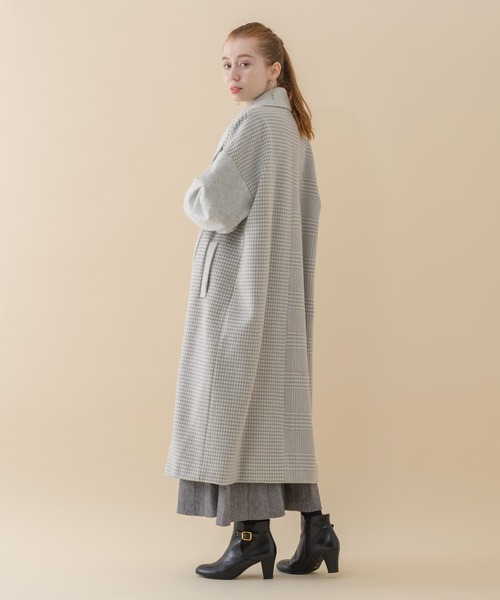 La SRIC(ラスリック)の「La SRIC グレンチェック×千鳥 ZIP コート(その他アウター・レディース・ブラック/ライトグレー・FREE)」の9枚目の写真