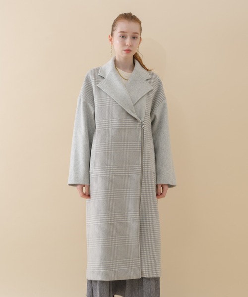 La SRIC(ラスリック)の「La SRIC グレンチェック×千鳥 ZIP コート(その他アウター・レディース・ブラック/ライトグレー・FREE)」の13枚目の写真