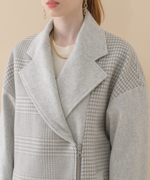 La SRIC(ラスリック)の「La SRIC グレンチェック×千鳥 ZIP コート(その他アウター・レディース・ブラック/ライトグレー・FREE)」の18枚目の写真