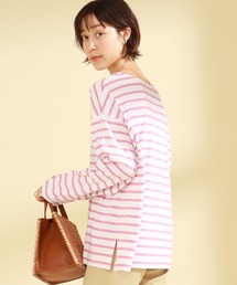 Ray BEAMS | Ray BEAMS / ボーダー ロングスリーブ ビッグ Tシャツ(Tシャツ/カットソー)