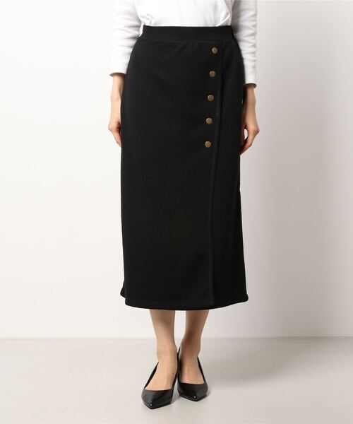 Te chichi TERRASSE（テチチテラス）の「キルティングラップライクスカート（スカート・レディース・ブラック/ベージュ/カーキ・ﾌﾘ-）」の5枚目の写真