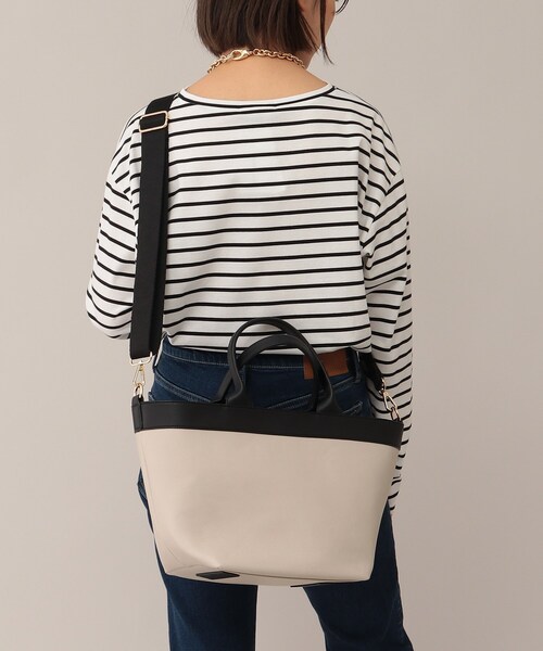 UNTITLED（アンタイトル）の「◆【STORYweb掲載】3WAYショルダー付きトートバッグ（トートバッグ・レディース・ブラック/ライトグレー系4・00）」の4枚目の写真