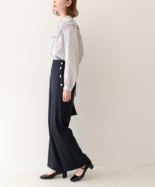 SLOBE IENA(スローブイエナ)の「コットンシルクフリルブラウス◆(シャツ/ブラウス・レディース・ブルー/グレー系その他/パープル系その他・FREE)」の12枚目の写真