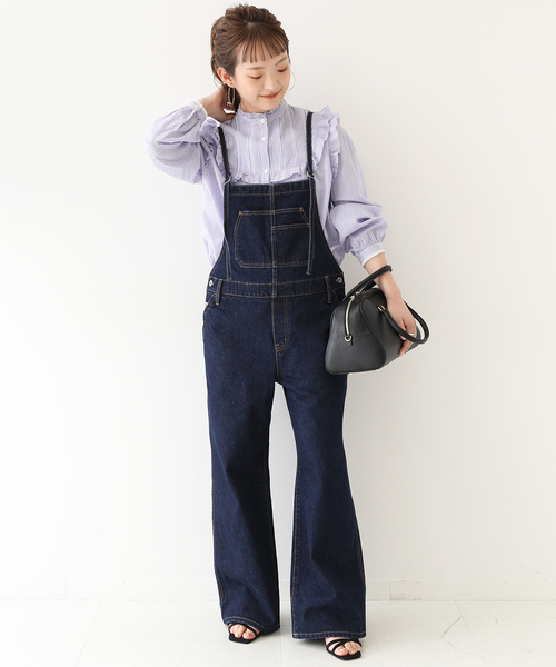 SLOBE IENA コットンシルクフリルブラウス　スローブイエナ　ブルー コットンシルクフリルブラウス◇（シャツ/ブラウス）｜SLOBE IENA