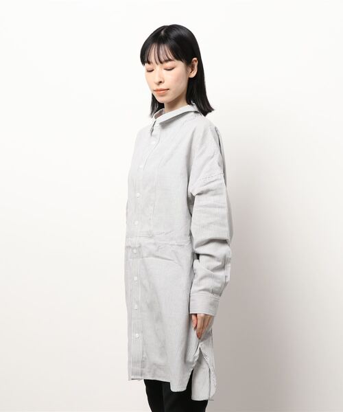 Samansa Mos2（サマンサ モスモス）の「シャツチュニックワンピース（シャツ/ブラウス・レディース・ベージュ/オフホワイト/ブルー・ﾌﾘ-）」の5枚目の写真