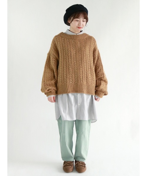 Samansa Mos2（サマンサ モスモス）の「シャツチュニックワンピース（シャツ/ブラウス・レディース・ベージュ/オフホワイト/ブルー・ﾌﾘ-）」の9枚目の写真