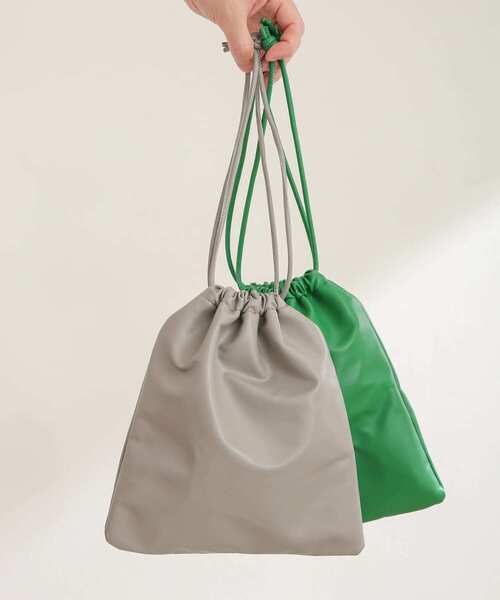 SENSE OF PLACE by URBAN RESEARCH（センスオブプレイスバイアーバンリサーチ）の「フェイクレザーキンチャクショルダーバッグ（ショルダーバッグ・メンズ・ブラック/グリーン/ライトグレー・ONE）」の3枚目の写真