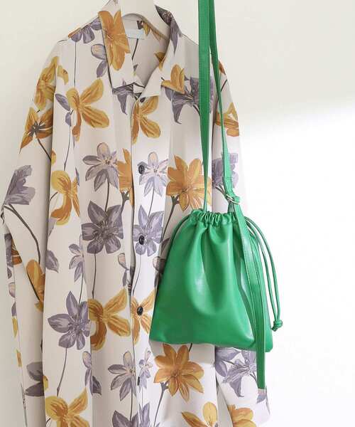 SENSE OF PLACE by URBAN RESEARCH（センスオブプレイスバイアーバンリサーチ）の「フェイクレザーキンチャクショルダーバッグ（ショルダーバッグ・メンズ・ブラック/グリーン/ライトグレー・ONE）」の13枚目の写真