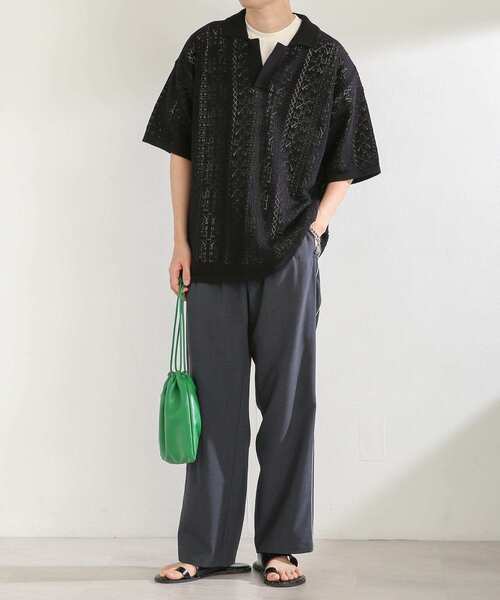 SENSE OF PLACE by URBAN RESEARCH（センスオブプレイスバイアーバンリサーチ）の「フェイクレザーキンチャクショルダーバッグ（ショルダーバッグ・メンズ・ブラック/グリーン/ライトグレー・ONE）」の14枚目の写真