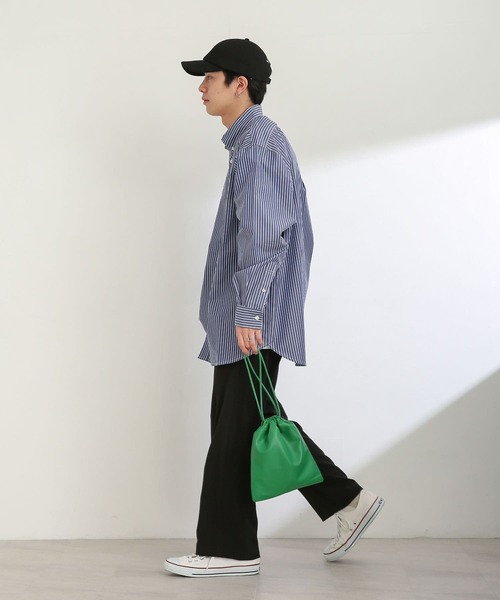 SENSE OF PLACE by URBAN RESEARCH（センスオブプレイスバイアーバンリサーチ）の「フェイクレザーキンチャクショルダーバッグ（ショルダーバッグ・メンズ・ブラック/グリーン/ライトグレー・ONE）」の15枚目の写真