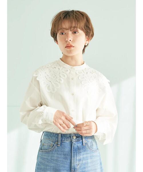 earth music&ecology(アースミュージックアンドエコロジー)の「レース衿ブラウス*(シャツ/ブラウス・レディース・ブラック/オフホワイト・FREE)」の5枚目の写真