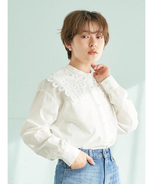 earth music&ecology(アースミュージックアンドエコロジー)の「レース衿ブラウス*(シャツ/ブラウス・レディース・ブラック/オフホワイト・FREE)」の6枚目の写真
