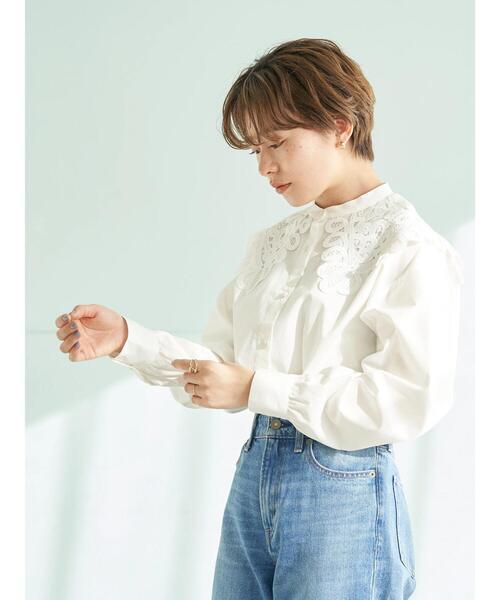 earth music&ecology(アースミュージックアンドエコロジー)の「レース衿ブラウス*(シャツ/ブラウス・レディース・ブラック/オフホワイト・FREE)」の7枚目の写真