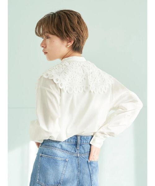 earth music&ecology(アースミュージックアンドエコロジー)の「レース衿ブラウス*(シャツ/ブラウス・レディース・ブラック/オフホワイト・FREE)」の8枚目の写真